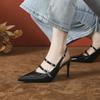 Fashion 2025 New Sexy Black High Heels Women Vulcanized Shoes Elegant Pointed Toe Slim Heel Comfortable Sandals
