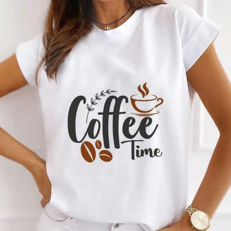 Summer Plus Size Women's Top with Letter Print Retro Pure Cotton Short Sleeved T-Shirts Women’s
