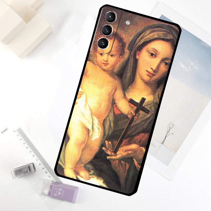 Virgin Mary Hope Religious Art Phone Case For Samsung Galaxy S25 S24 S23 S22 S21 S20 S26 Ultra S10 Plus S23 FE S25 FE Cover