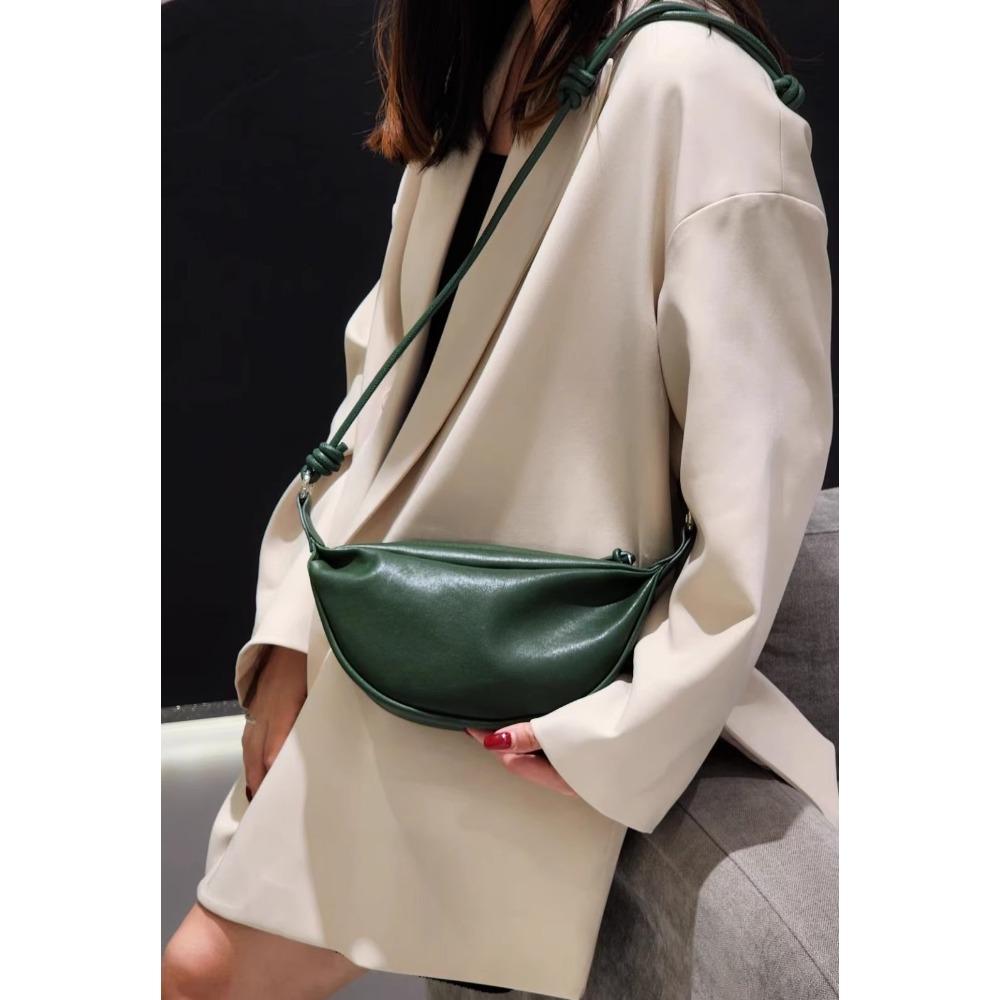 Новый стиль 2025 Кожа воловья Кожа Сумка в форме коровьего рога Новый стиль Минималистичный дизайн Натуральная кожа Мягкая текстура Универсальная Одноплечевая Сумка в форме лошадиного рога