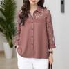 ZANZEA Women Casual Hollow Crochet Patchwork Loose 3/4 Sleeve Blouse