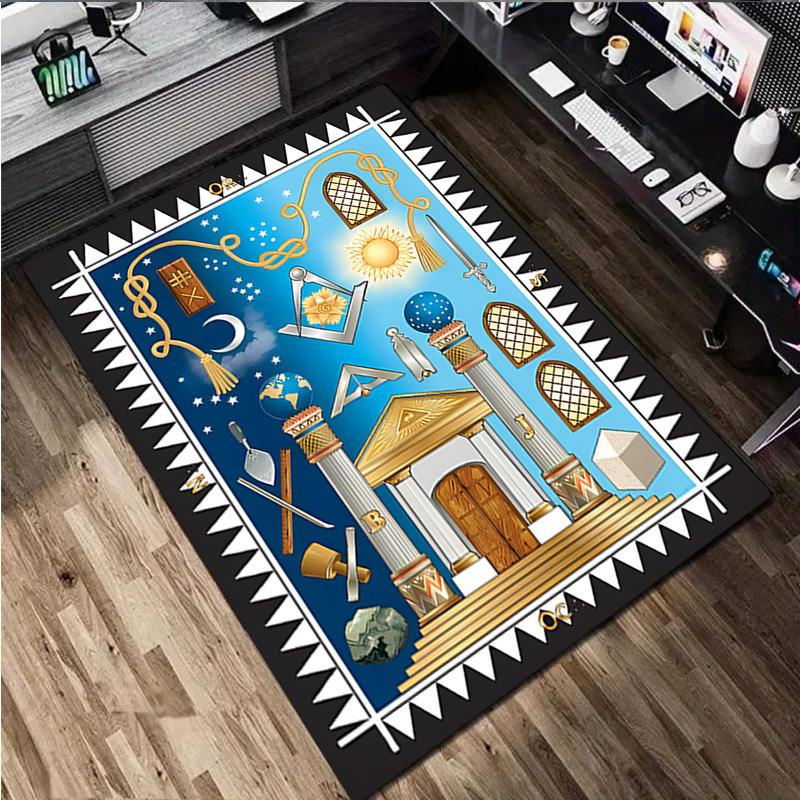 Freemason 1Pc Print Rug - home decoration Carpet For Living Room Bedroom Flooring Computer Chair Area Rug