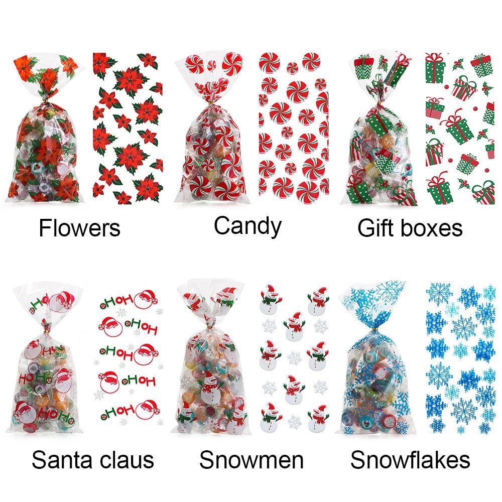 New Year Snowmen Snowflakes Gifts Box Merry Christmas Biscuit Bags Candy Treat Bag Xmas Candy Bags