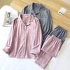 Autumn and Winter Couple's Pajamas Two-piece Long-sleeved Trousers Plus Velvet Men's and Women's Home Clothes Set