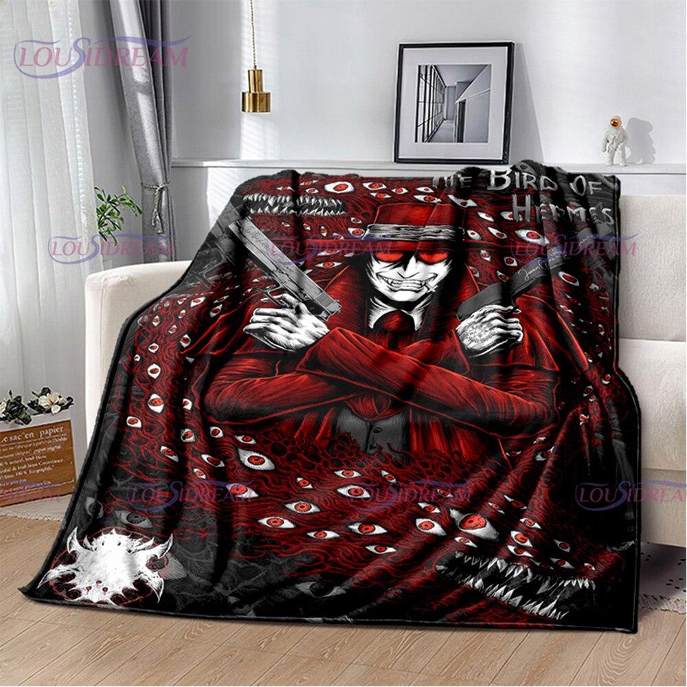 Одеяло серии аниме «Хеллсинг», одеяло с принтом «Алукард», мягкое покрывало, пляжное теплое дорожное покрывало для детей, подарок для мальчиков и девочек