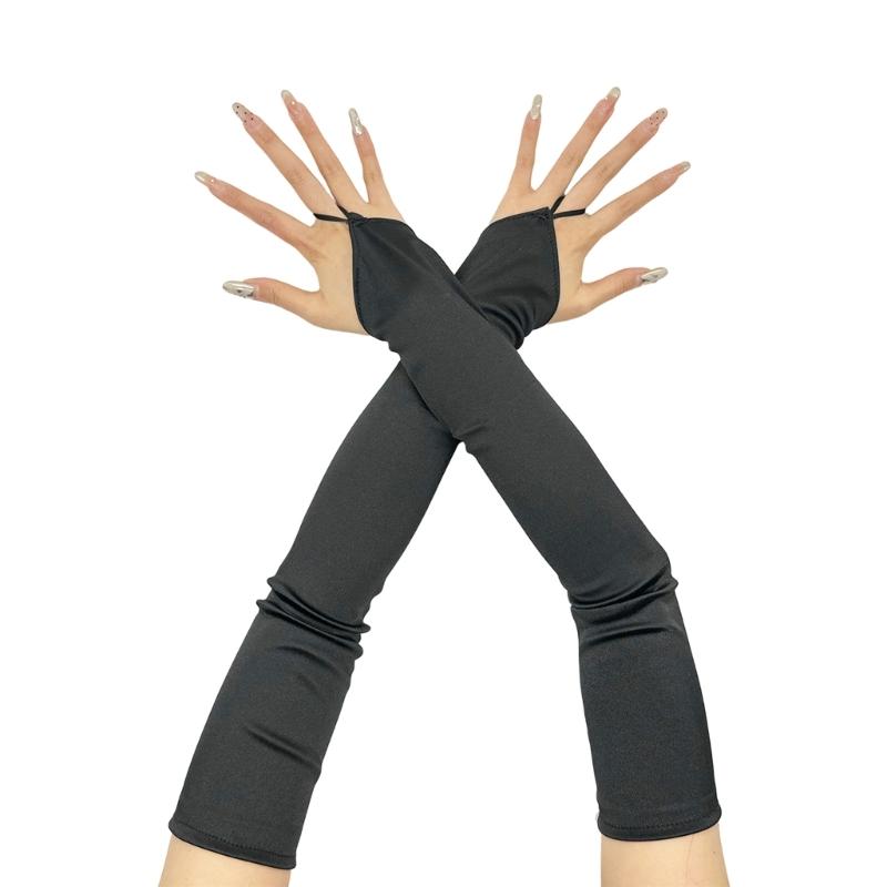 Вечерние атласные перчатки для ужина, выпускные перчатки, длинные перчатки для оперных женщин, дамский тематический выпускной костюм