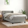 VidaXL Divan Bed and Mattress Light Grey 90x200 Cm Velvet - Model 3127469