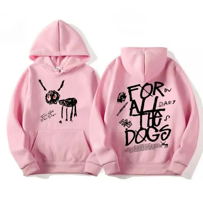 Men's fashion Hip Hop sweatshirt Vintage Streetwear sweatshirt hat all dog pattern printed hoodies from rapper Drake's new album