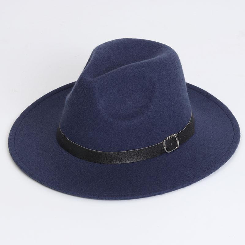 Трансграничные источники Amazon шляпа с плоским верхом однотонная фетровая шляпа британская ретро-шикарная шляпа мужская и женская шляпа джентльмена с широкими полями