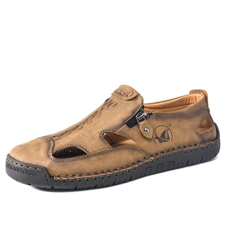 2025 Men's Breathable Closed-Toe Summer Sandals - Hot-Selling Casual Plus Size Beach Shoes