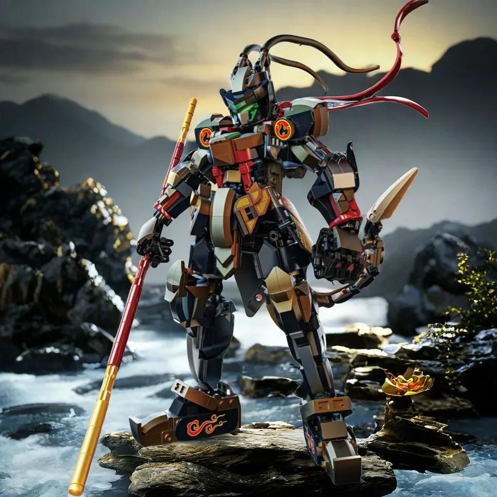 Черный Вуконг Конструктор Игровой Периферийный Подвижные Суставы Мех Фигурка Модель Кирпичики Настольный Декор Детские Игрушки Праздничные Подарки