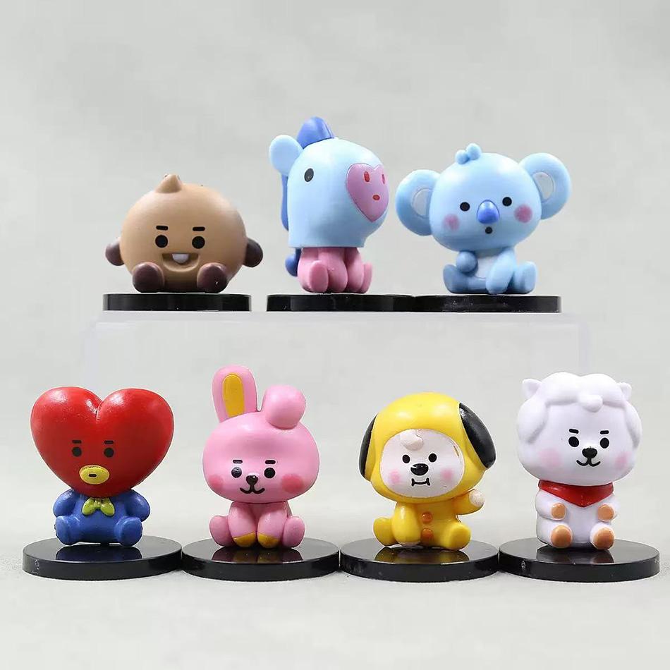 BT21 6см 7шт фигурка корейская поп к-поп мини-фигурка bts Bt21 коя модель креативные настольные аксессуары игрушка детский подарок на день рождения