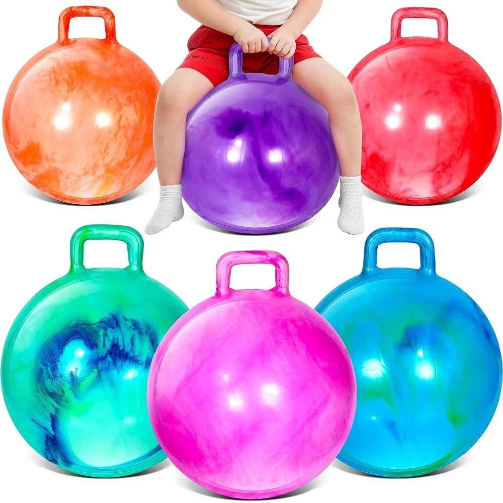 Inflatable Bouncing Ball With Handle Jumping Ball Outdoor Fun Hopper Ball Children Gift