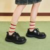 Autumn and Winter New Black Lace-up Small Leather Shoes Platform-soled Versatile Single Shoes Fashion Casual Shoes Women