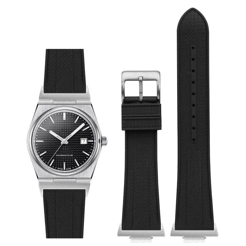 Ремешок из фторкаучука с адаптером для Tissot серии PRX T137.407/T137.410 Super Player 40 мм, новый быстросъемный ремешок для часов FKM 12 мм