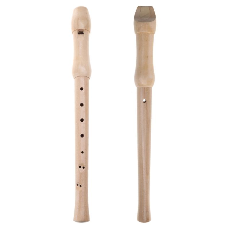 Блок-флейта сопрановая, тональность До, для детей, со стержнем для чистки, черная сумка для хранения, цвет дерева