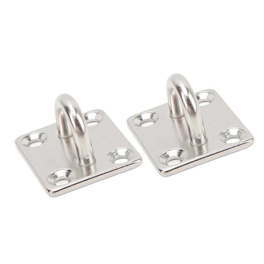2Pcs Boat Square Pad Eye Stainless Steel Firm Durable Marine SS Pad Hardware for Yacht 70 X 70mm 2.8 X 2.8in