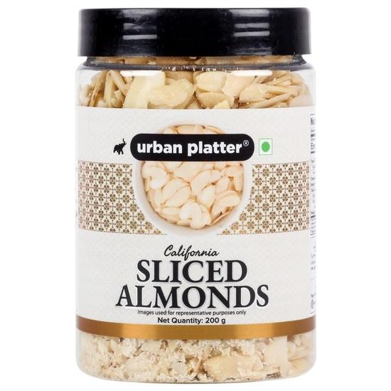 Urban Platter Нарезанный бланшированный калифорнийский миндаль, 200 г (Хлопья бадама, идеально подходят для украшения, выпечки и салатов)