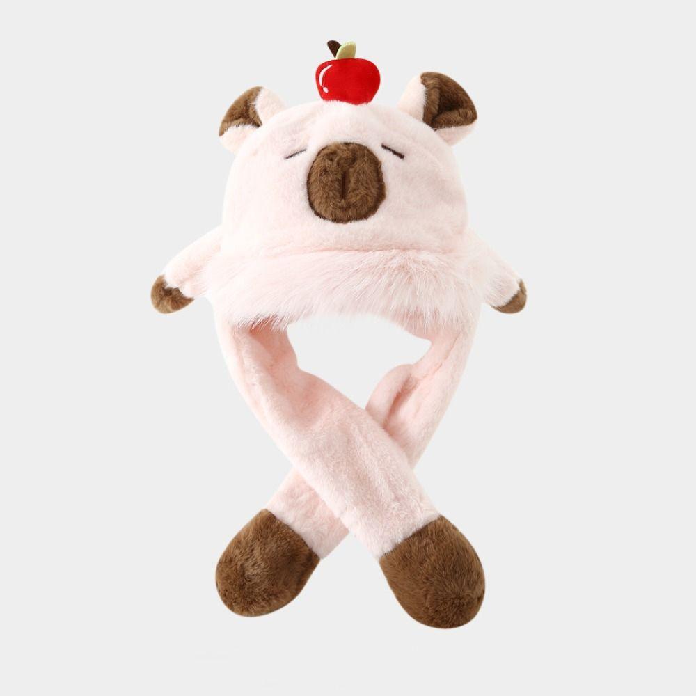 Thickened Kids Ear Protection Hat Windproof Plush Hat Scarf Set  Cold Weather