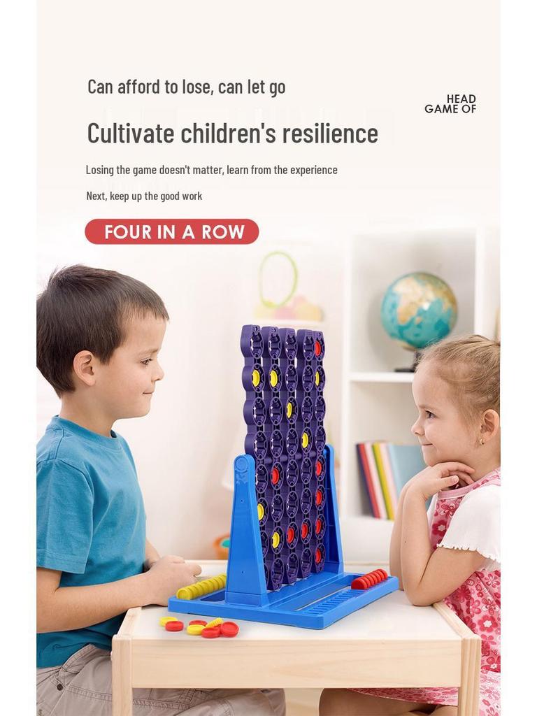 Educational Rotating Four-in-a-Row Table Game for Indoor Play