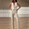 Summer European American Fashion Temperament Simple Vest Long Suit Pants