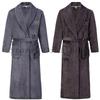 Men Casual Bathrobe Gown Autumn Winter Flannel Long Robe Couple Thicked Warm Sleepwear Plus Size Nightgown Women Loose Home Wear