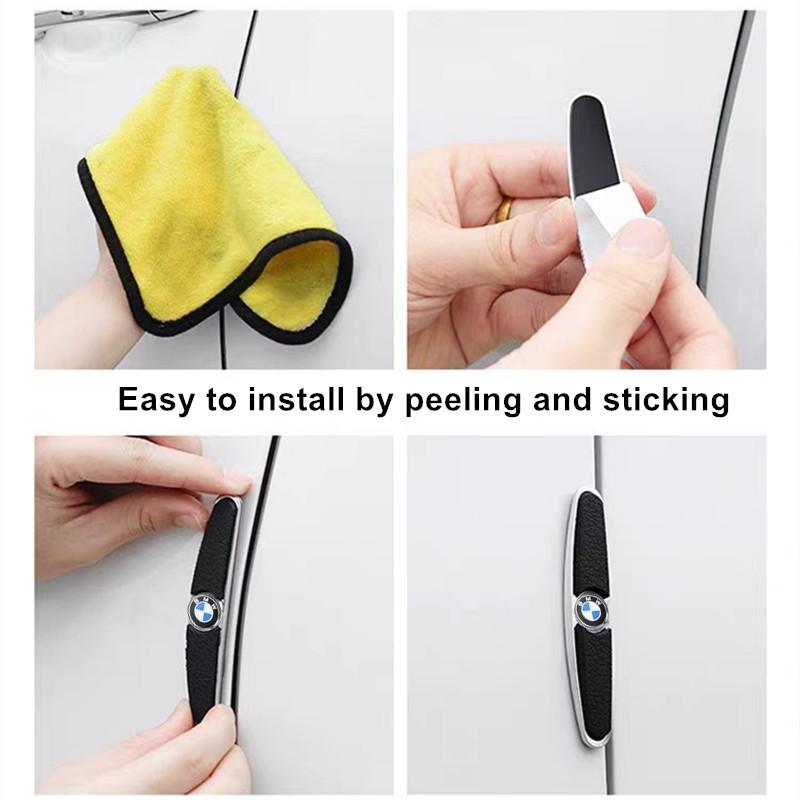 zmdpw1 4pcs Rubber Bumper Strip Car Door Anti-Collision Emblem Sticker for MINI BMW X1 X2 X3 X5 X4 X6 X7 G30 G20 G32 G11 G12 F40 F30