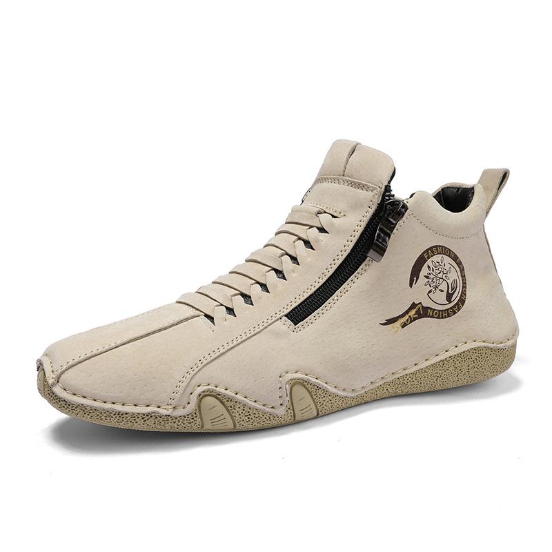 Новые осенние дышащие ботинки Мартин средней высоты для мужчин, уличные парусиновые осенние ботинки-берцы с высоким голенищем