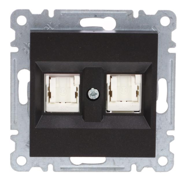 Lumina Gniazdo Komputerowe Podwójne Rj45 Kat.5E Utp Czarne Wl2123