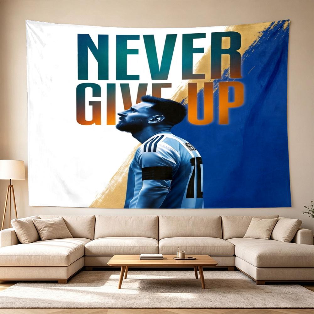 Messi Move Stay Same Large Size Wall Tapestry, Room Aesthetic Decor for Living Room Party Background