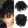 Afro Curly Clip-in Bangs, Synthetic Volumizing Hairpiece, Fluffy Hair Volume For Daily Wear