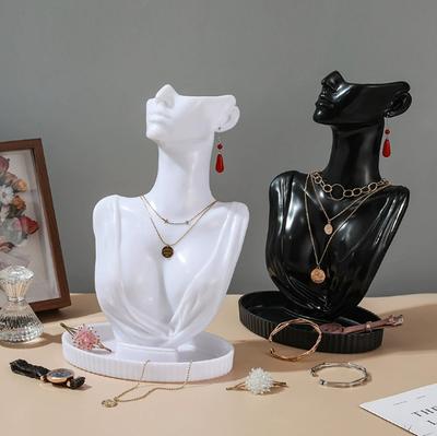 Портретное колье на шею, витрина для ювелирных украшений, серьги, пластиковый манекен, витрина для ювелирных украшений, подвеска, колье, модель для шеи