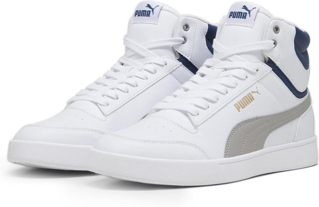 Puma Shuffle Mid Sneakers 380748 15 White/Concrete Gray/Peach Blue/Gold