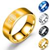 Мужской Творческий характер С узором Кольцо из титановой стали Золото Серебро Синий и черный