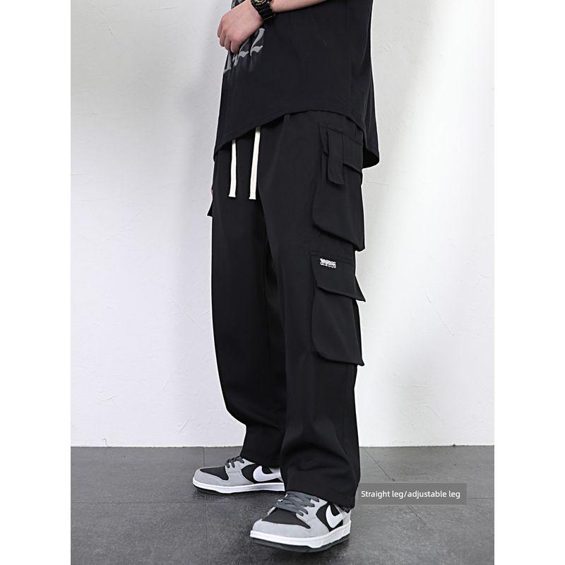 Straight-leg Silm Cargo Pants Men Autumn Thickening Trendy Boys Loose Drooping Casual Autumn Men's Pants Students