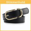 Ladies Color Solid Belt With Simple Alloy Buckle For Casual Office Looks Weekend