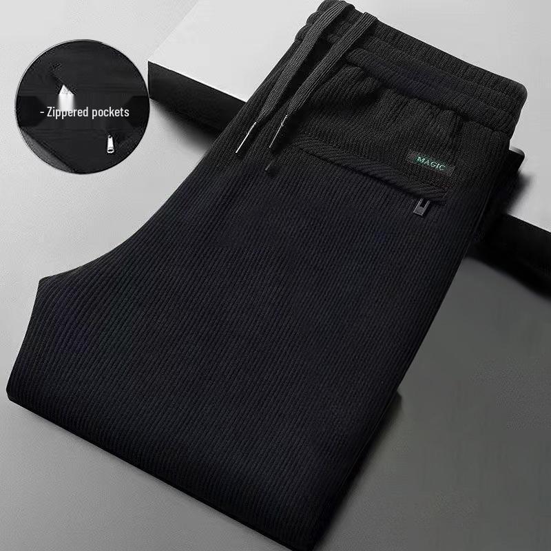 Мужские большие вельветовые теплые зимние повседневные брюки прямого кроя с вельветовой подкладкой