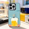 Интересный чехол для телефона с принтом пива для iPhone 11, 12, 13, 14, 15, 16, 17, Pro, Max, Plus, E, Air, Mini, IMD, Матовый черный