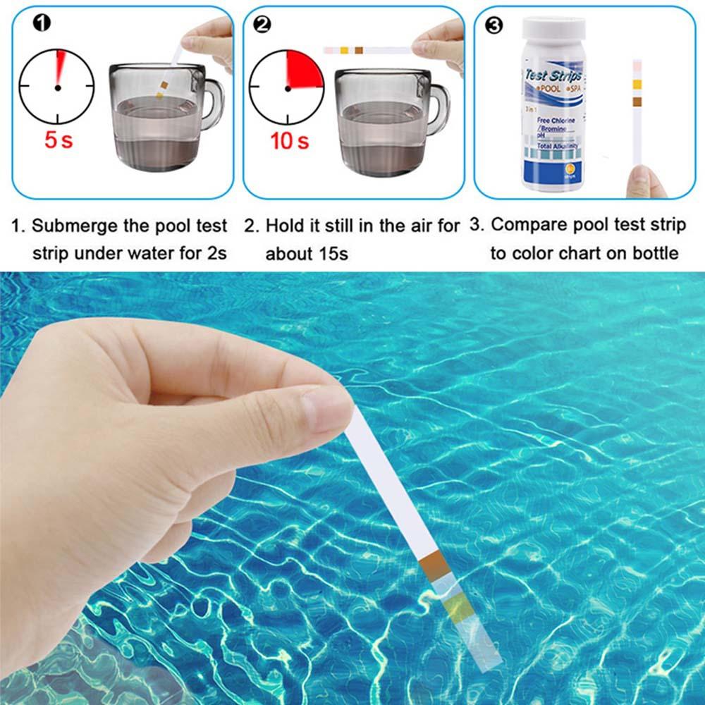 100Pcs 7in1 Swimming Pool Test Strips Convenient PH Water Quality Test Paper Water Test To Detect