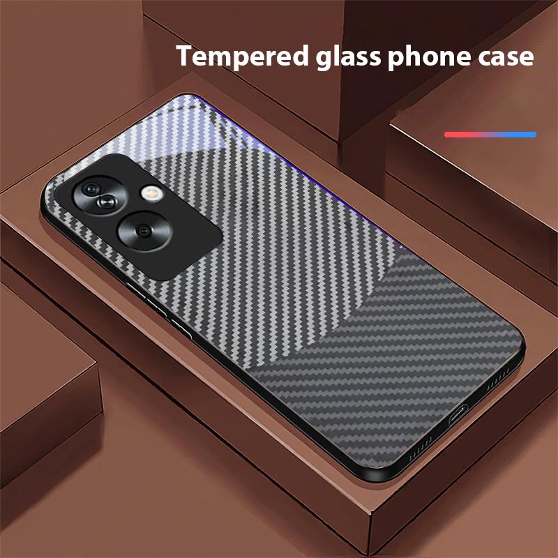 Двухцветные полосы для Oppo A79 5G 58 78 74 60 4G Reno 11F Realme GT 6 11 Note 50 10 C55 X2 Закаленное стекло Черный чехол для телефона
