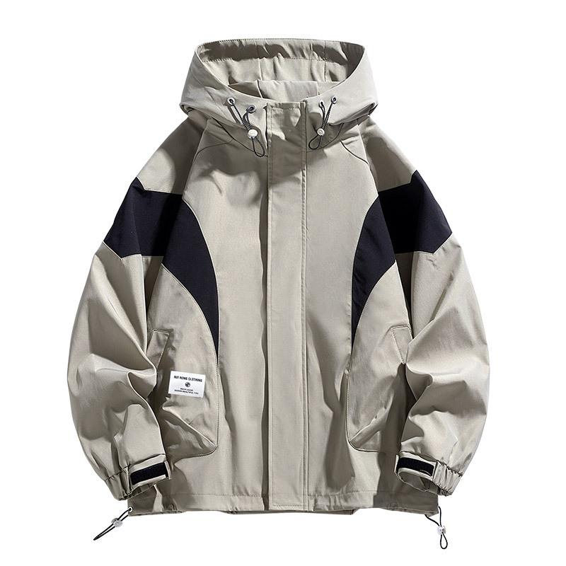 Весенняя новая свободная куртка большого размера для мужчин, модная куртка в горном стиле с капюшоном, водонепроницаемая ветрозащитная куртка для толстых