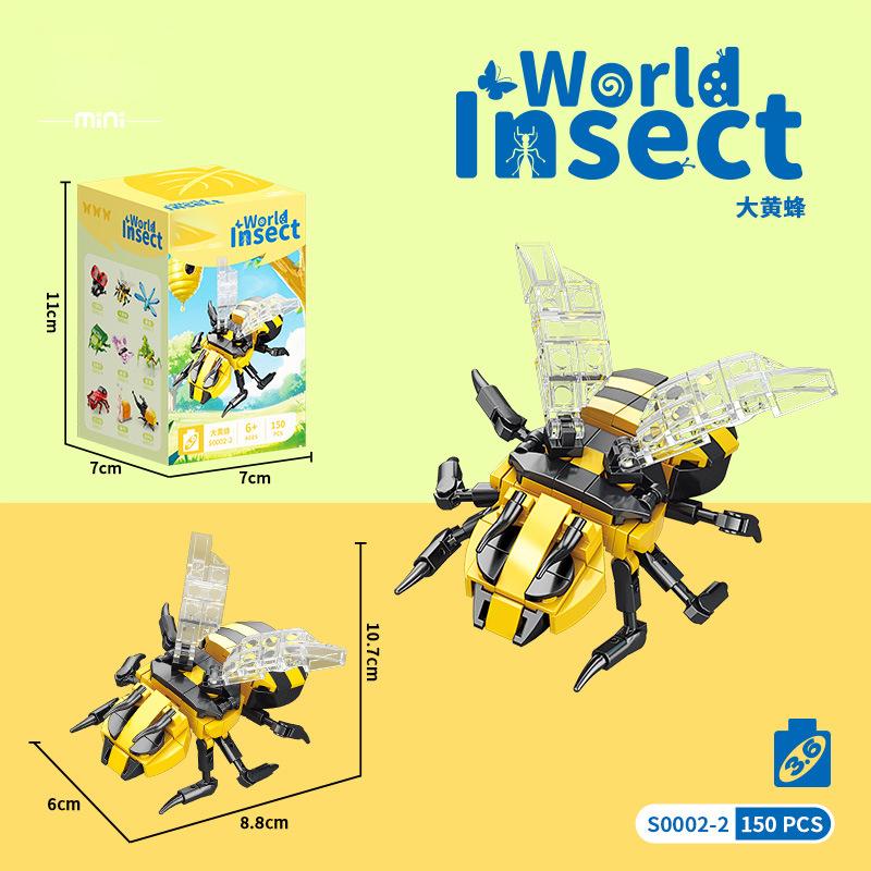 Игрушки для детей Насекомые Мини-блоки Конструктор Животное Частицы Строительный блок Игрушка для детей Мальчик от 9 до 12 лет Взрослые Кирпич