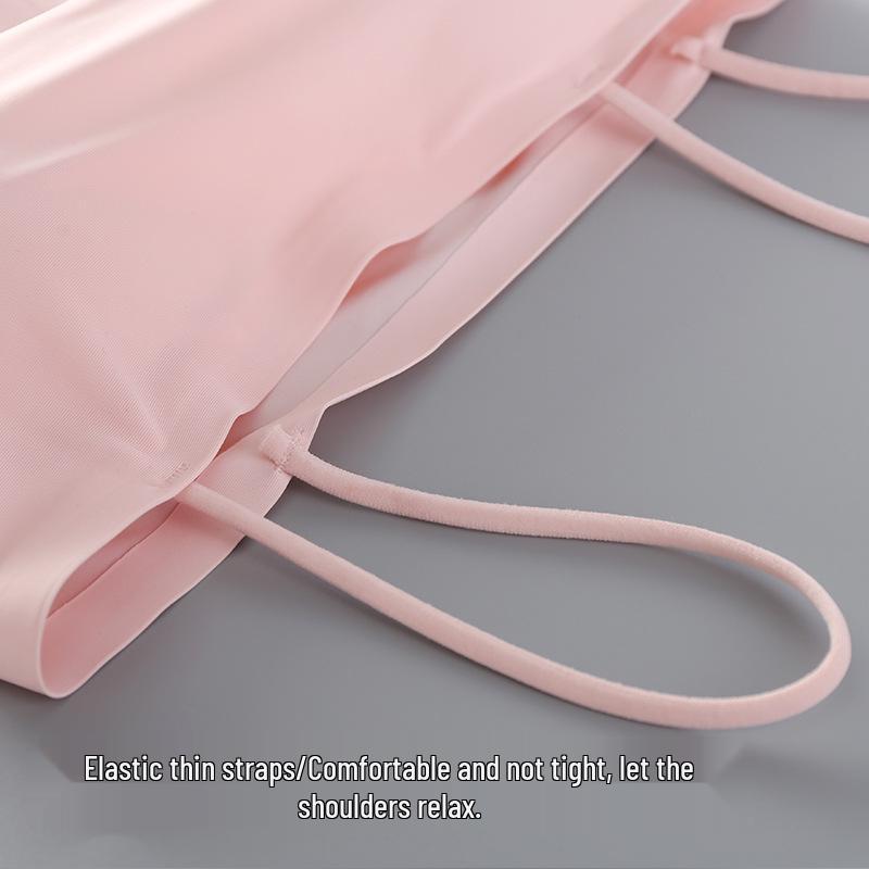 Ice Silk Seamless Bandeau: Women's Sports Camisole with Beautiful Back Design