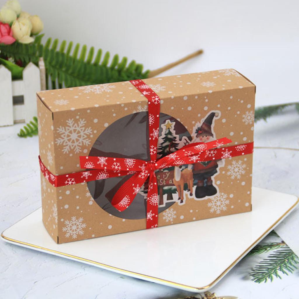 24 шт. Рождественские подарочные коробки для печенья, коробки для праздничной выпечки, контейнер для еды