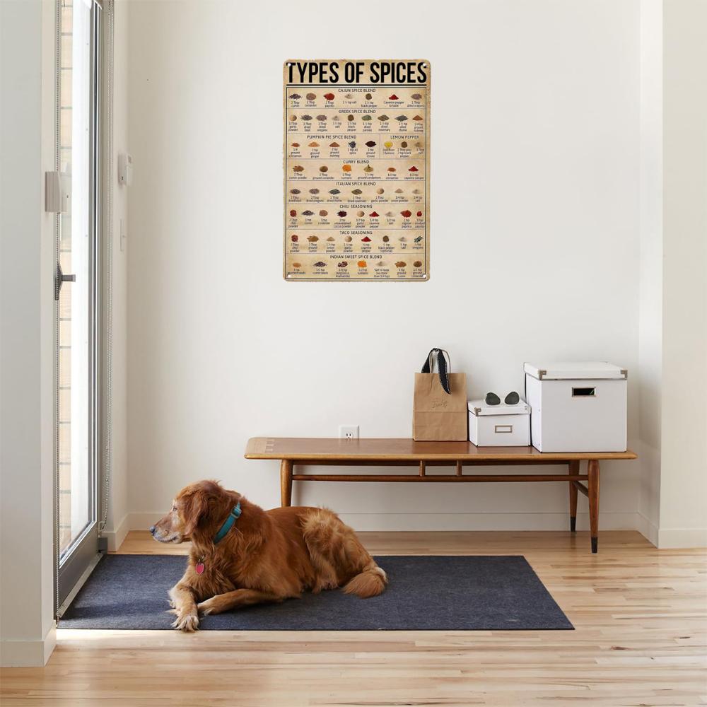 1 шт., металлическая жестяная вывеска типа «специи», винтажная жестяная металлическая вывеска, настенный декор для кухни, дома, гаража (30см*20см/11.8дюймов*7.87дюймов)