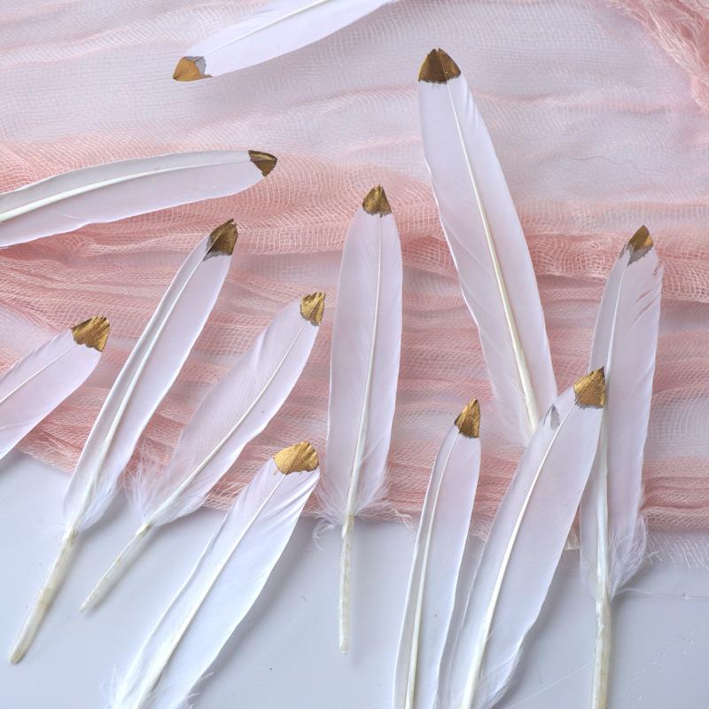 Золотое украшение из перьев, поделки ручной работы, реквизит для стрельбы, распыленный золотой прямой нож, материалы для украшения
