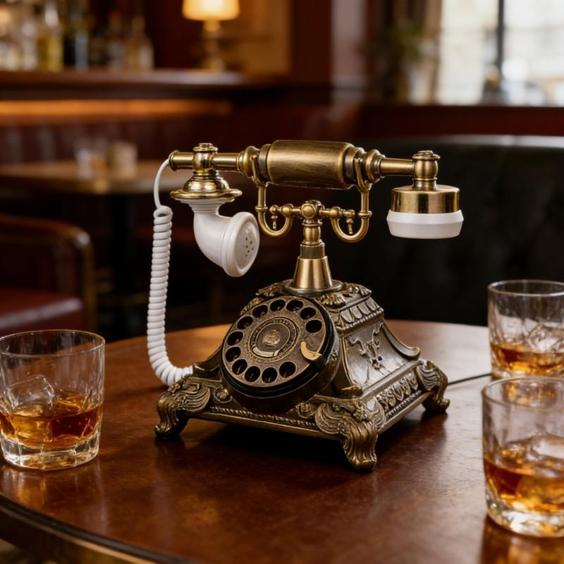 Классическая ретро модель телефона-реплики из смол с дисковым набором для декора стола, полки, фотосъемки