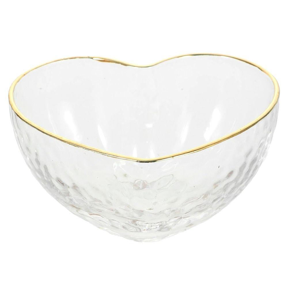 Стеклянная миска в форме сердца Неправильная тарелка для фруктов Креативное прозрачное блюдо для подачи Закуска