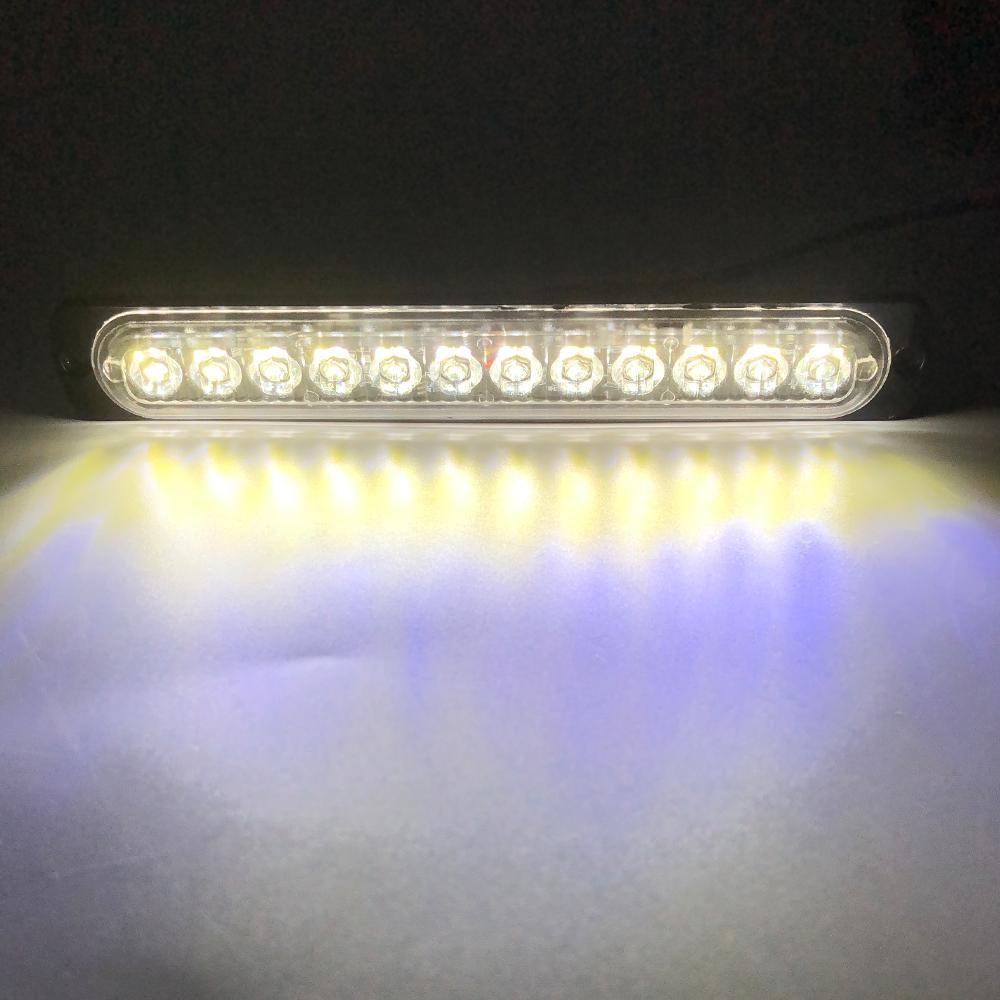 12 LED Strobe Warning Light Police Lights Tail Lamp Led Side Light 18 Flashing Modes for Car Truck Light 12V 24V White Yellow