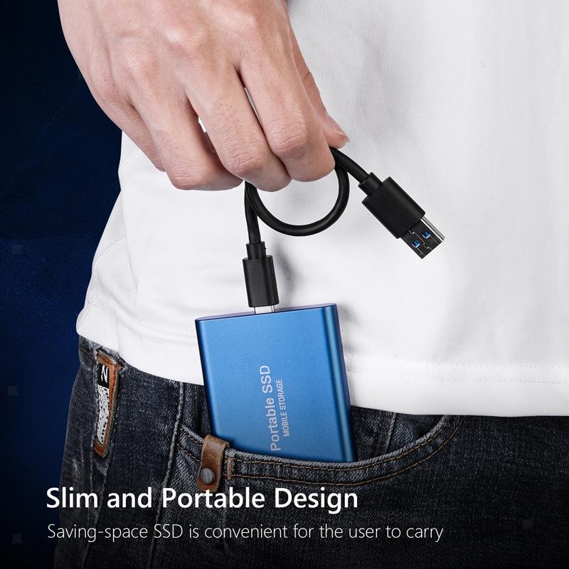 Высокоскоростной портативный SSD внешний твердотельный жесткий диск Интерфейс USB 3.1 Массовая емкость мобильного жесткого диска для портативных ПК Mac